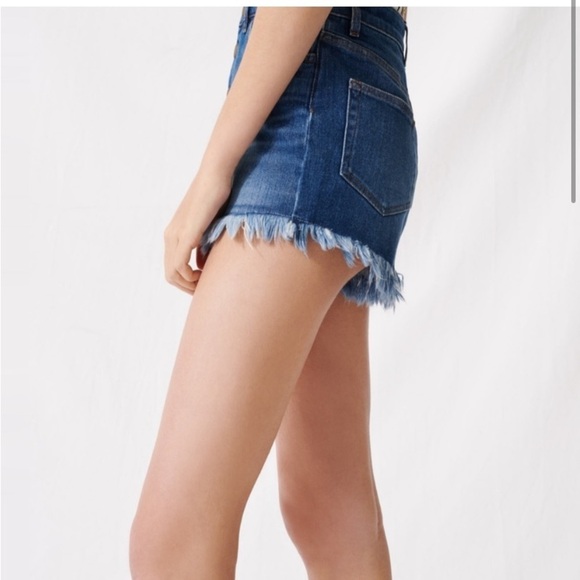 MAJE Fringed High Waisted Denim Shorts Size EU 34 - Picture 11 of 13